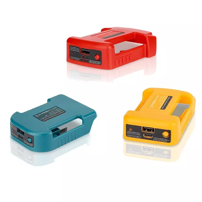USB C 타입 배터리 거치대 고속 충전 휴대용 충전기 어댑터, 마키타, 디월트, 밀워키 18V 리튬 이온 호환