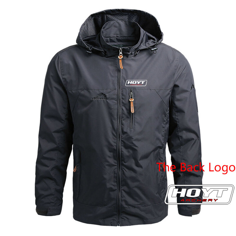 2023 New Men Hoyt Archery Printing Spring and Autumn Classic Harajuku Hoodies Comfortable Casual Four-Color Windbreaker Coat