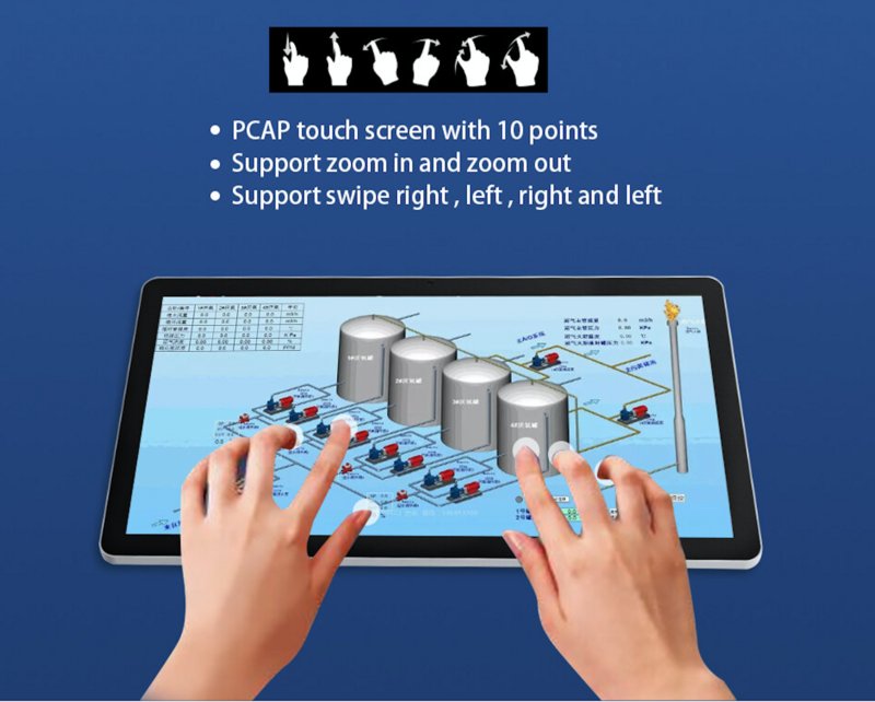 Aotesier Touchscreen Monitoren 15.6 Computer Pos Pc Lcd-scherm Capacitieve Touch Screen Panel Pc Monitor Industriële Alles In Een Pc