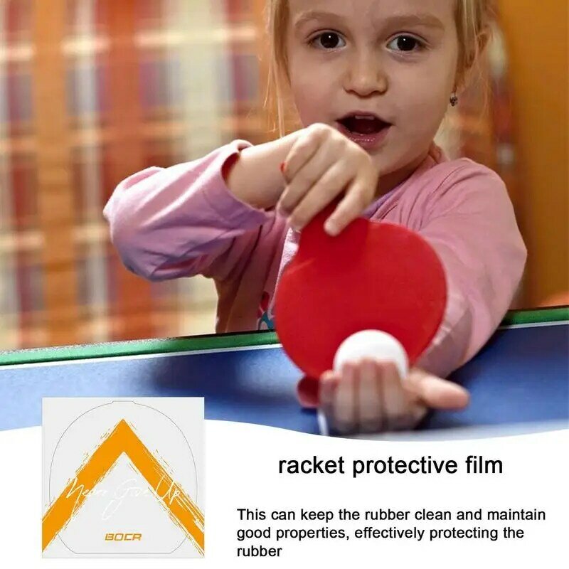 Raquete de tênis de mesa Sticky Film Sheets, Transparente, Anti-estático, Protetor de borracha para bola, Película protetora adesiva