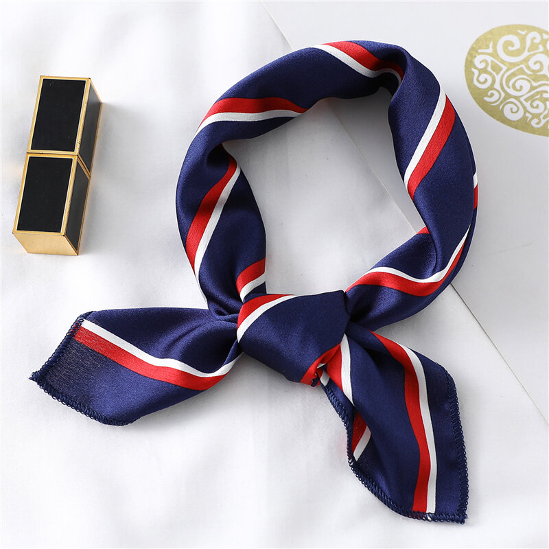 Sciarpa per capelli in seta estiva donna moda collo avvolge sciarpe quadrate 50cm stampa Foulard fascia femminile fazzoletto Bandana cravatta 2022