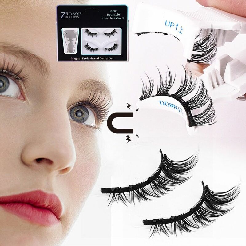 Cílios magnéticos olhar natural reutilizável, fácil de usar ferramentas de maquiagem dos olhos, artesanal, sem cola necessária com aplicador