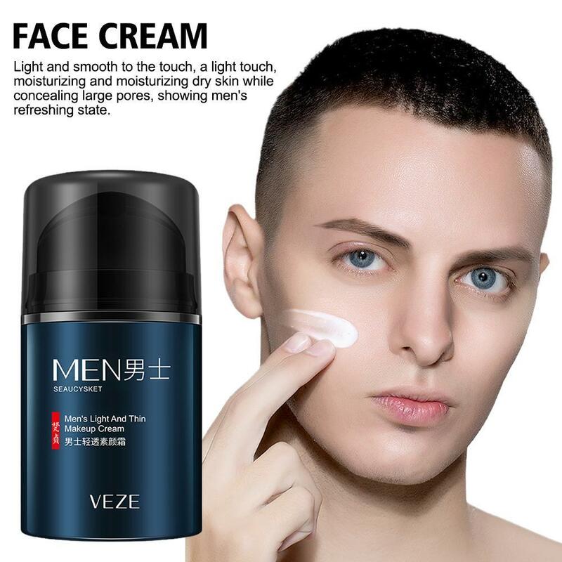 Creme facial maquiagem leve masculino, 50g, hidratante, hidratante, clareador, cuidado diário da pele, removedor de manchas escuras, tratamento de bolsas oculares