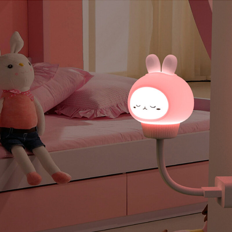 Telecontrol USB LED LED Desk Lamp Bear Rabbit Cartoon  Bedside Night Lights Christmas Gift for Baby Kid room Children Decor