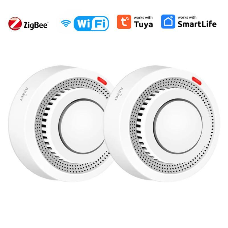 Tuya-Zigbee Smoke Detector, Smoke Sensor Alarme, Proteção Contra Incêndio, Home Security System, Fire Alarm, App Control, Smart Life