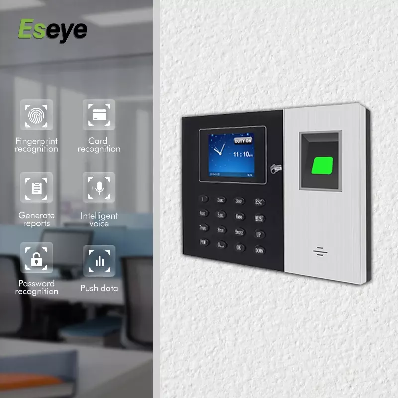 Eseye-Système d'Empreintes Digitales Biométrique pour les Employés, Machine de Rêves, Enregistreur d'Empreintes Digitales, Écran de 2.4 Pouces
