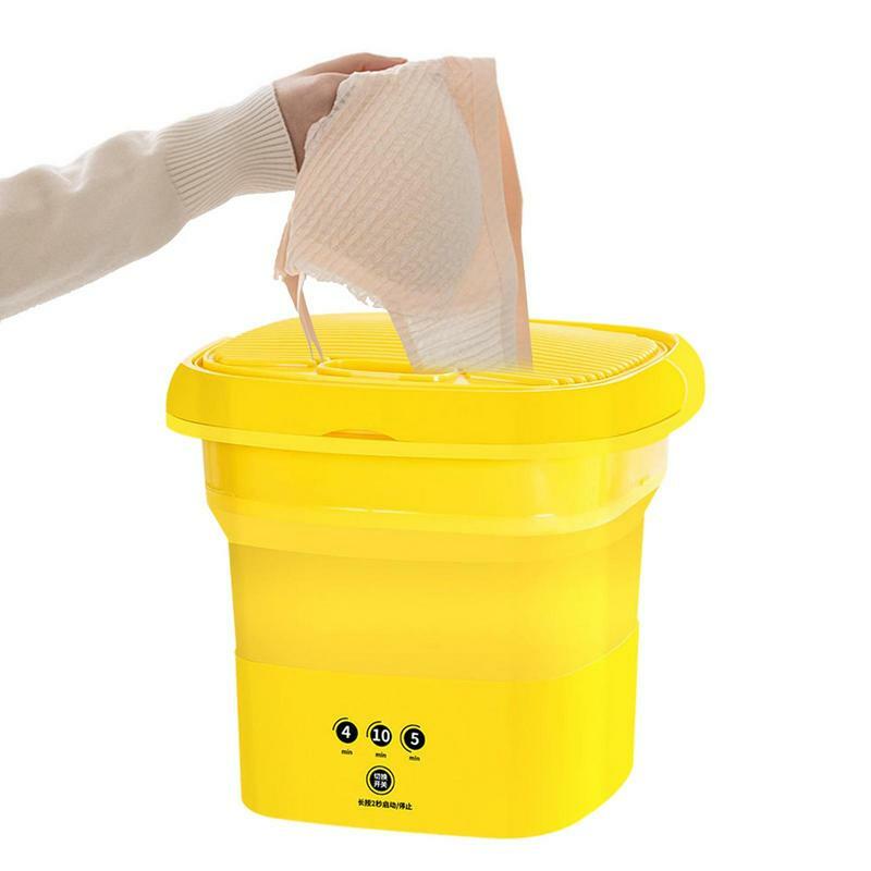 Small Portable Washer Kids Clothes Washer Machine Yellow Duck Design Clothes Washing Tool For Apartment Dorm Camping RV Travel