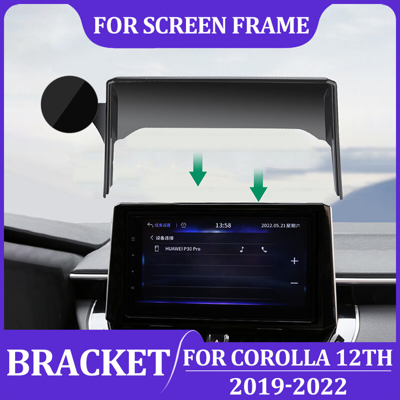 Mutimedia Screen(8/9inch) Phone Holder For Toyota Corolla E210 12th 2021 2022 Screen Frame Phone Bracket For Corolla 2019 2020