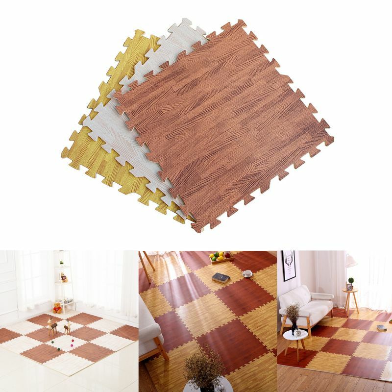 10Pcs Square Crawling Mat Puzzle Floor Tile for Baby Learning Props 11.8x11.8’’