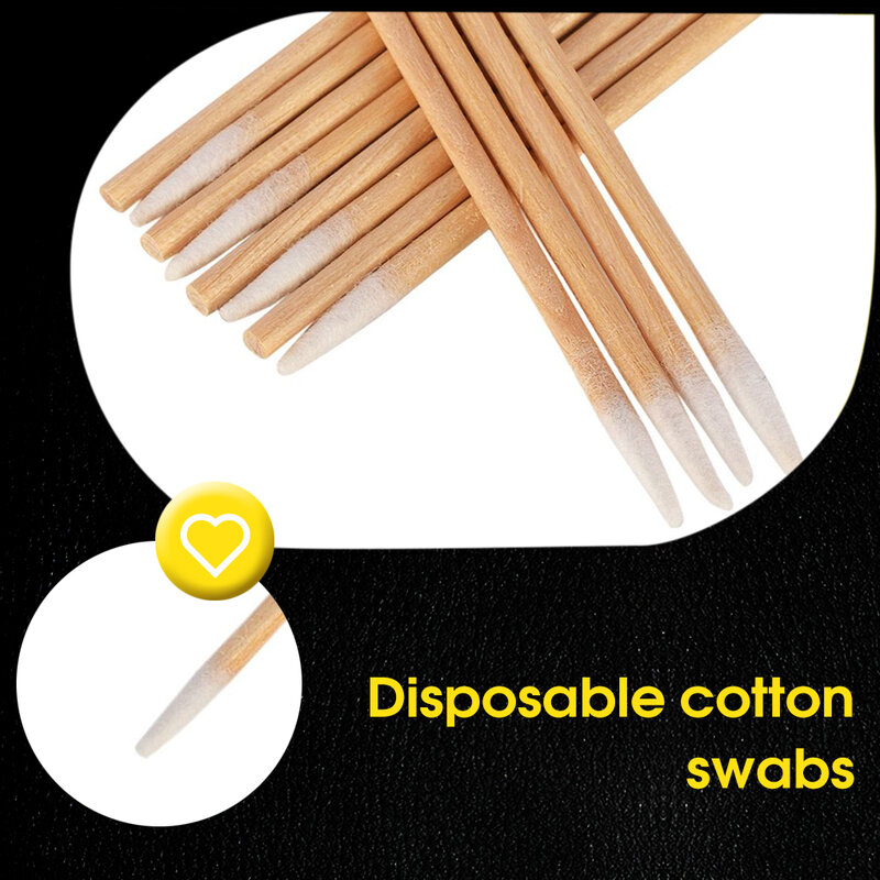 100 Pieces Pointed Cotton Swab Portable One-off Eyebrow Cosmetics Cleaning Sticks Household Hotel Ear Caring Tools
