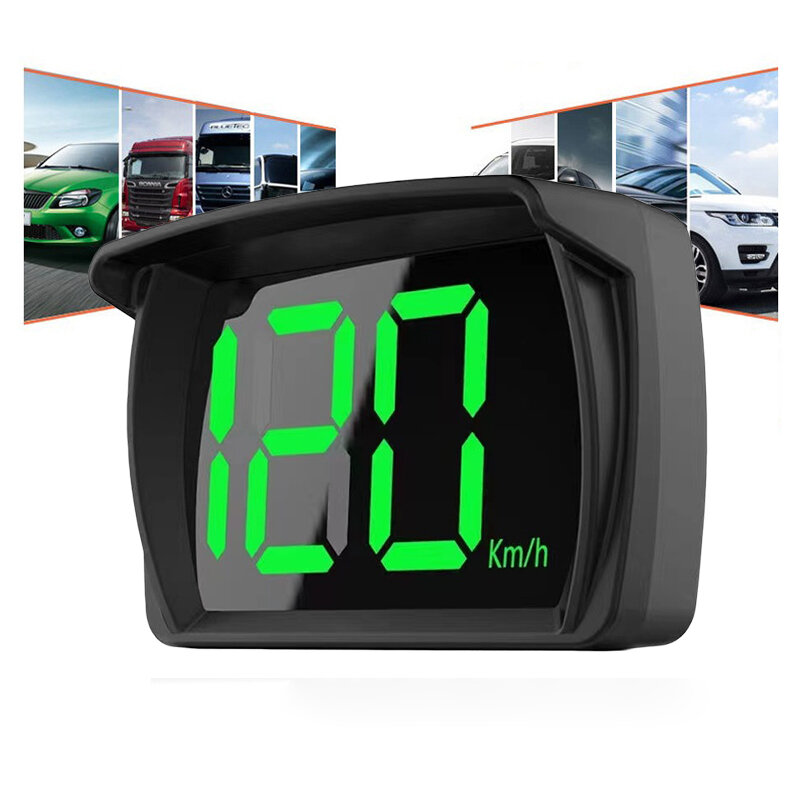 HUD Universal para coche, velocímetro Digital con GPS, Fuente Grande, medidor de velocidad KMH para todos los coches, camiones, Plug and Play