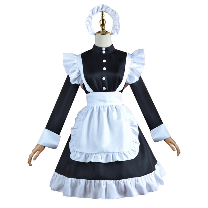 Men Maid Outfit Anime Short Dress Black and White Apron Lolita Dresses for Male Cafe Cosplay Costume Clothes