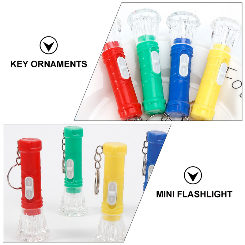 20 Pcs Flashlight Keychain Mini Portable Pendant Plastic Torch Lighting Tool Child LED