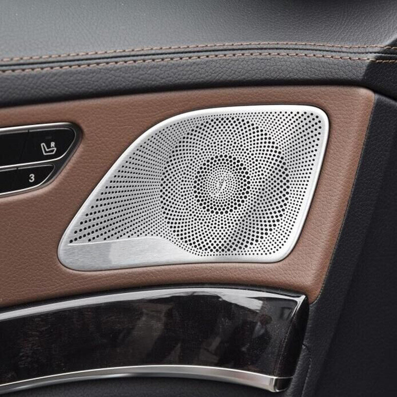 Haut-parleur audio de porte intérieure de voiture, panneau de changement de vitesse, couverture d'accoudoir de porte, autocollants de garniture pour Mercedes Benz Classe S W222 2014-19, accessoires