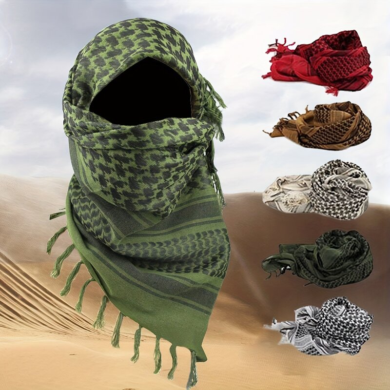 Syal Arab gurun taktis pria wanita, syal hijab dekorasi CS mendaki tahan angin militer Windproof untuk pria wanita