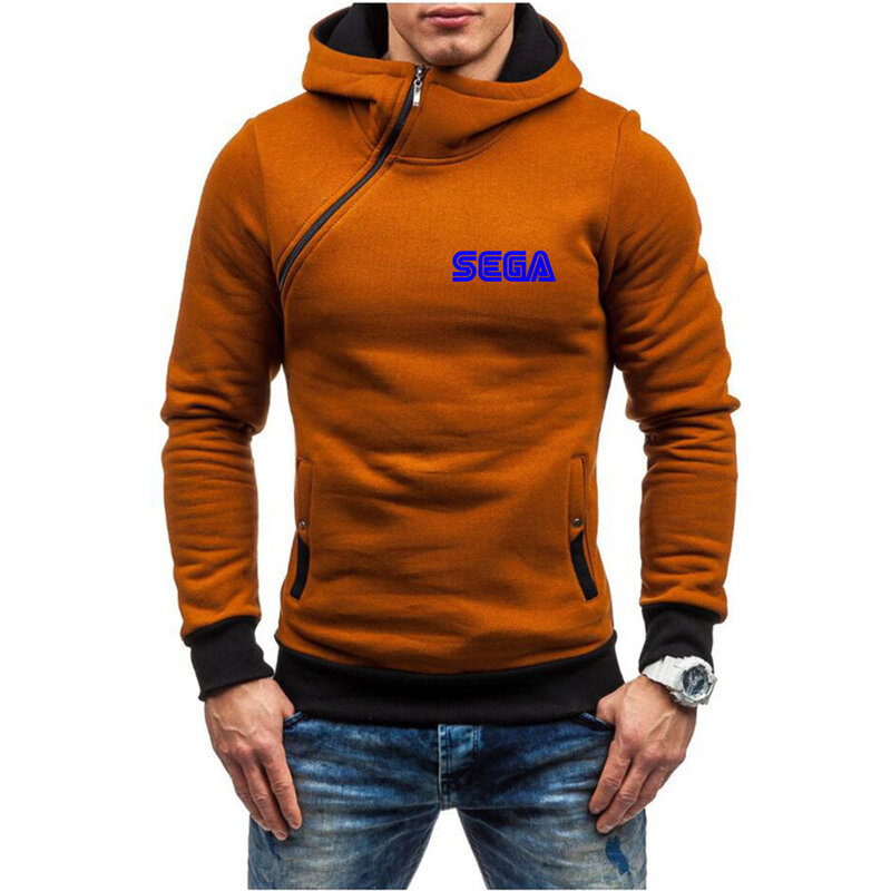 Sega hoodie bertudung untuk pria, Sweatshirt bertudung Slim-fit musim semi dan musim gugur 2023 kasual