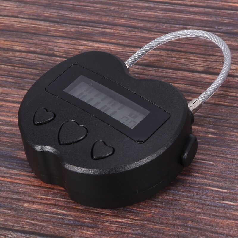 Smart Time Lock LCD Display Time Lock Multifunction Travel Electronic Timer, Waterproof USB Rechargeable Temporary Timer Padlock