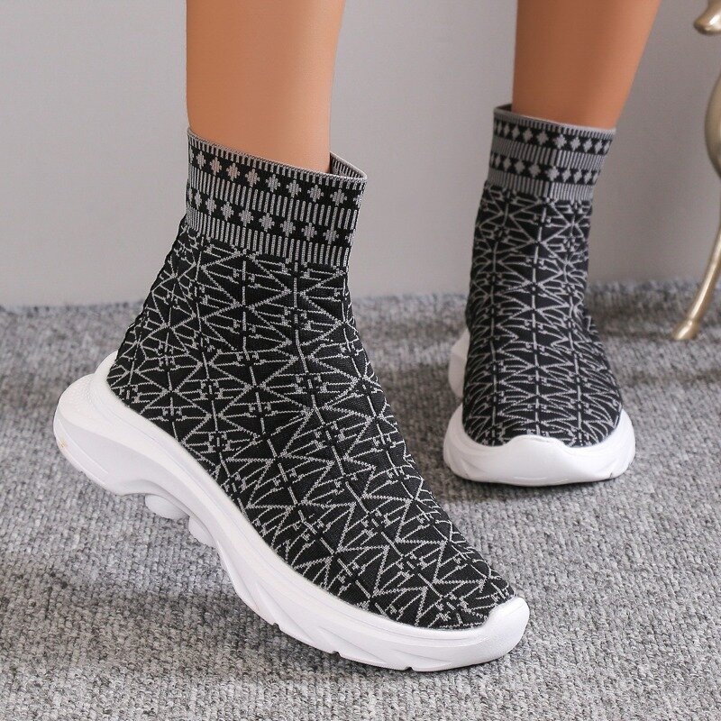 2024 Spring New Casual Sports Thick Sole Casual Sports Women Platform Shoes  High Top Women's Shoes