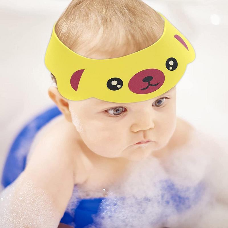 หมวกอาบน้ำสำหรับเด็กทารกหมวกอาบน้ำปรับได้ลูกผมเครื่องป้องกันหูตาหมวกสระผมเด็กทารกวัยหัดเดิน
