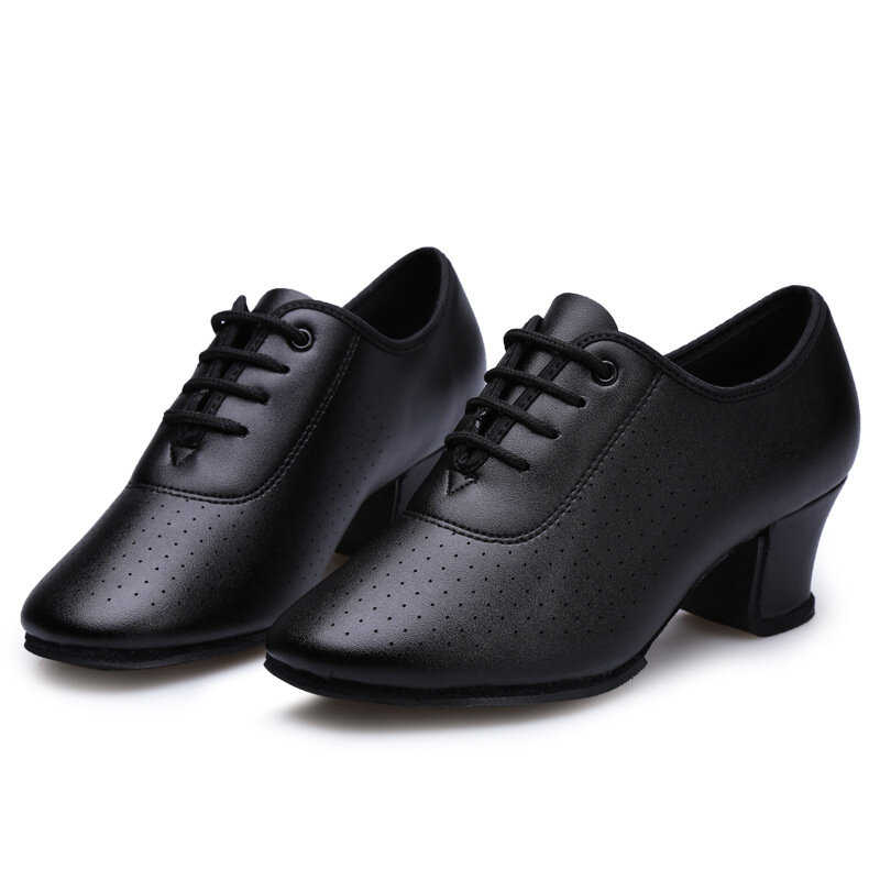 Черная, красная женская обувь для танцев из микрофибры на резиновой подошве; Обувь для танцев на мягкой прямой подошве; Современная обувь для танцев на квадратном каблуке