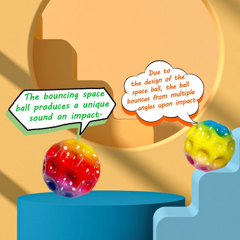 Bola pantul busa PU padat berpori memantul bola ruangan Super tinggi Pop untuk meningkatkan koordinasi mata tangan mainan anak-anak bola lompat