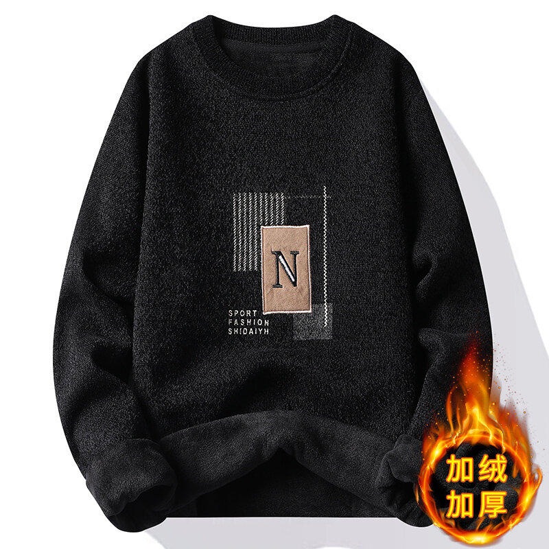2023 Autumn and Winte korea style men High Quality thicken Sweater Men fashion Sweaters letter pattern Men wool pullovers male
