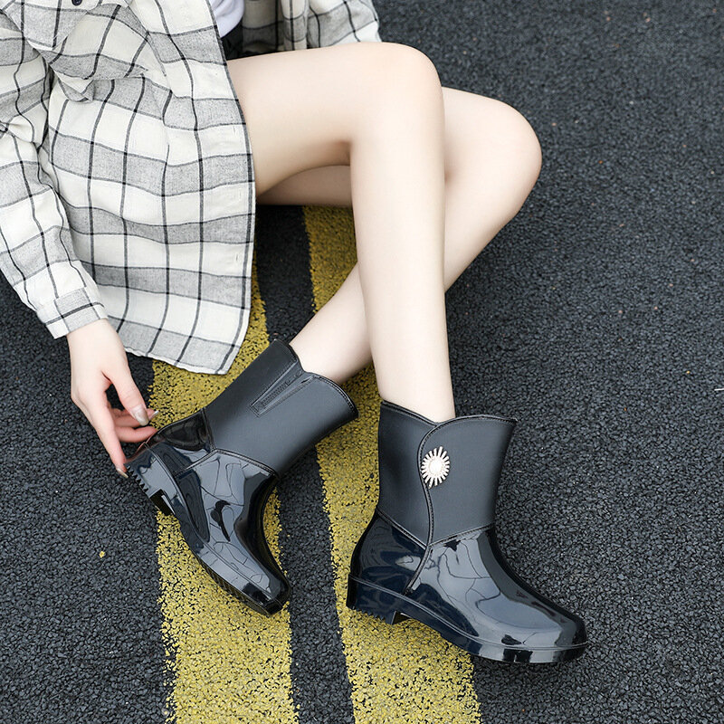 Moda Outdoor PVC antypoślizgowe odporne na zużycie kalosze moda damska Casual Low-Cut damskie buty do wody Low-Cut kalosze
