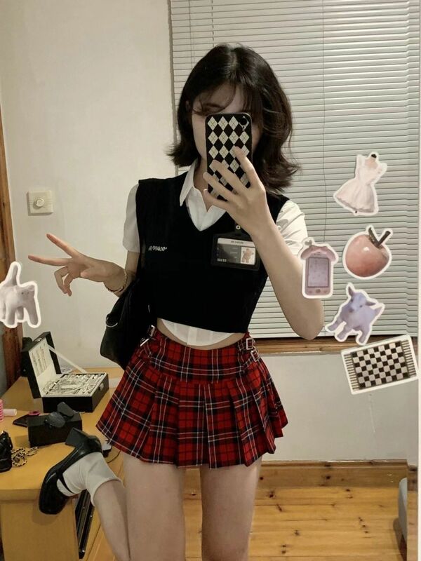 Japan Korea Schooluniform Verbeterd Schooluniform Mode Pak Geplooide Rok College Stijl Koreaanse Juniform Matroos Jk Uniform