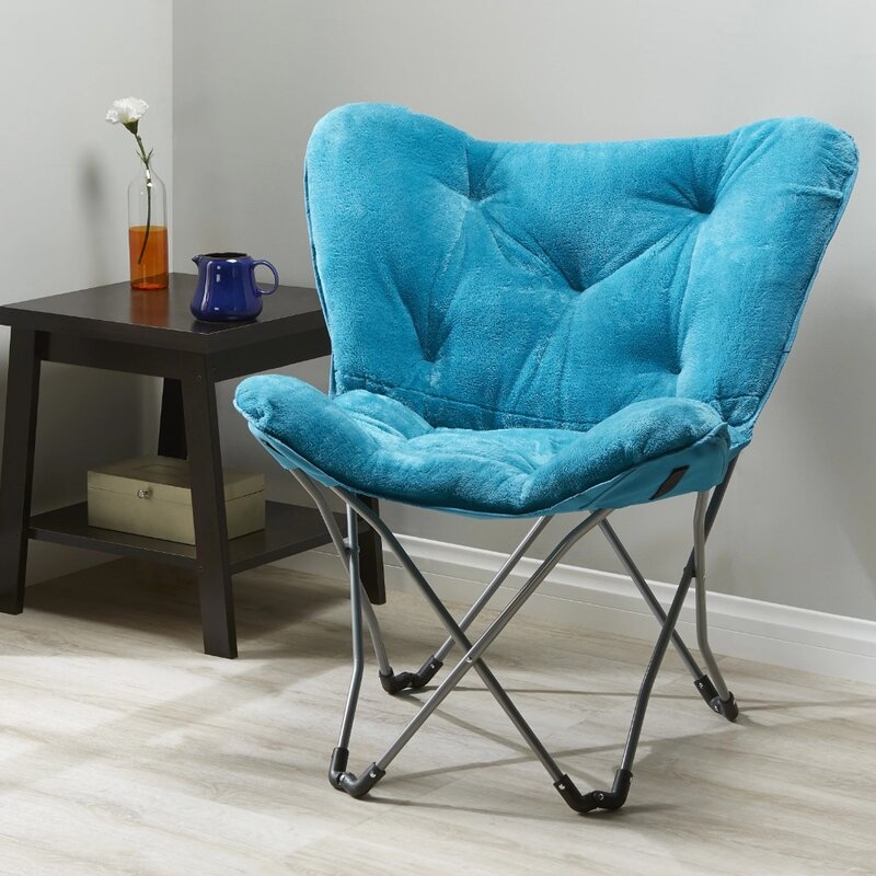 Chaise papillon pliante, canapé simple bleu, mobilier multifonctionnel pour chambre à coucher