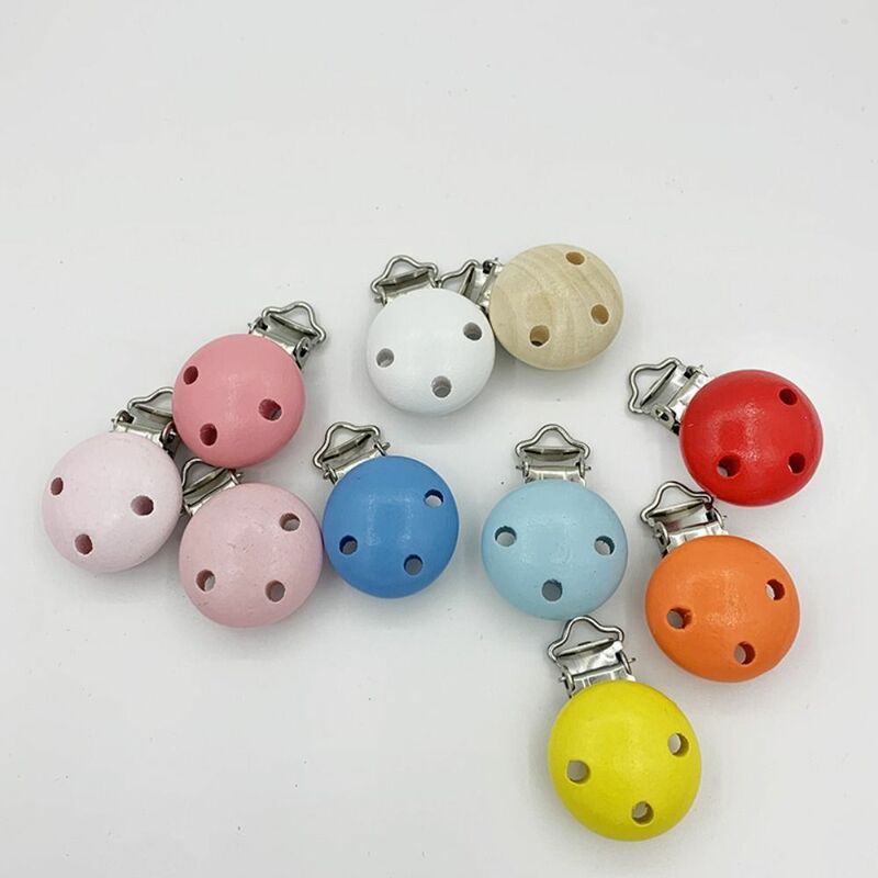 Smooth Nipple Chew Toy BPA Free Beads Toddler Teether Silicone Pacifier Pacifier Clip Wood Clips