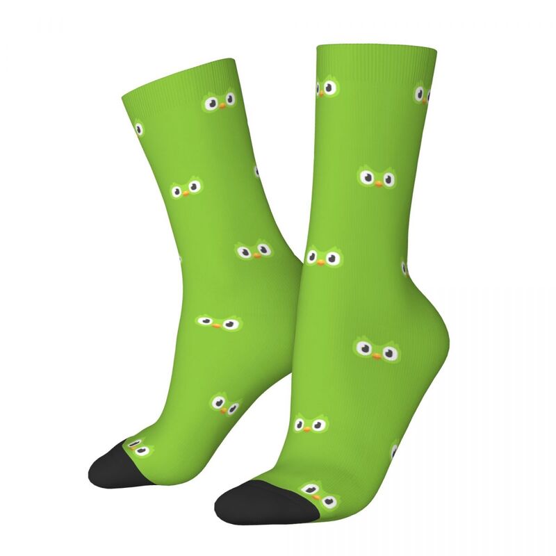 Duolingo burung hantu Duo kaus kaki Harajuku kualitas tinggi stoking sepanjang musim aksesoris kaus kaki untuk pria wanita hadiah ulang tahun