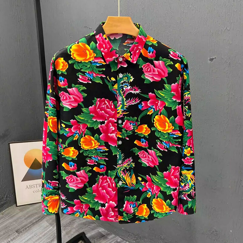 Рубашка и блузка с длинным рукавом, Женская винтажная блузка с цветочным принтом, повседневная верхняя одежда, женская летняя блузка, весна 2024