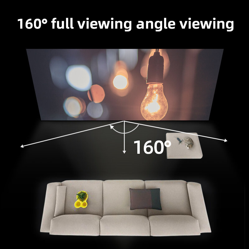 VEIDADZ-Pantalla reflectante para interiores y exteriores, pantalla de proyector de 60, 72, 84, 100, 120, 130 pulgadas, rejilla blanca, ángulo de visión de 160 °, película