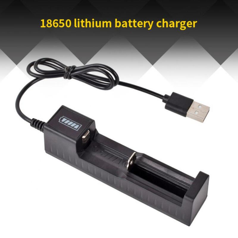 Adaptador de cargador de batería USB Universal, LED para cargador inteligente baterías recargables de iones de litio 18650 26650 14500, 1 ranura