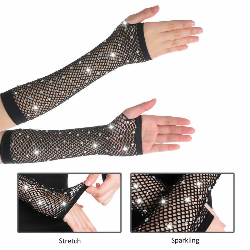 Wydajność Flash diamenty wedkarskie rękawiczki damskie rękawiczki z siatki puste elastyczne