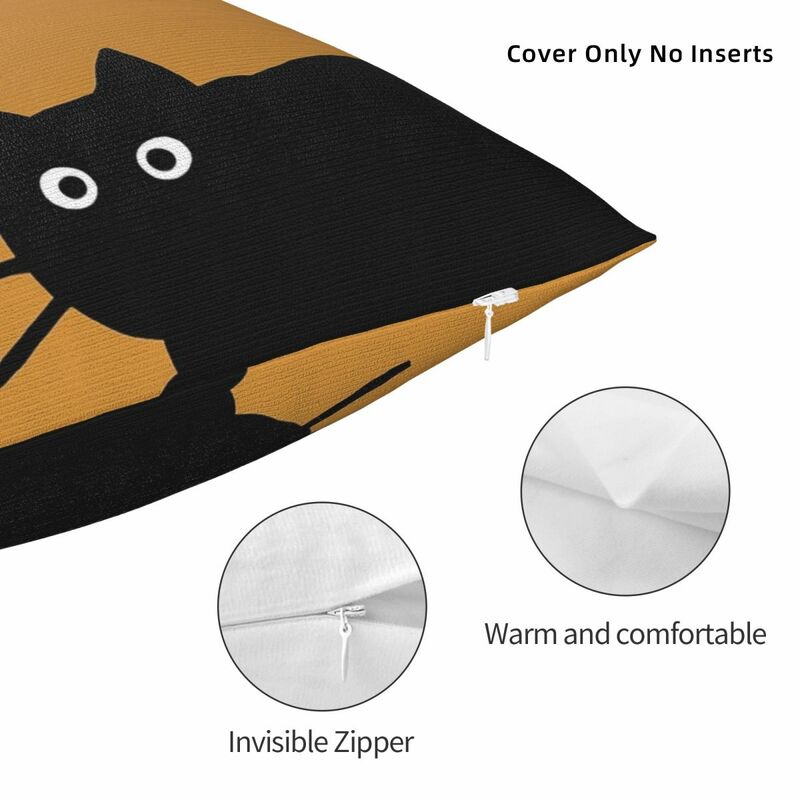 Schwarze Katzen quadratischen Kissen bezug Kissen bezug Polyester Kissen Reiß verschluss dekorative Komfort Wurf kissen für zu Hause Wohnzimmer