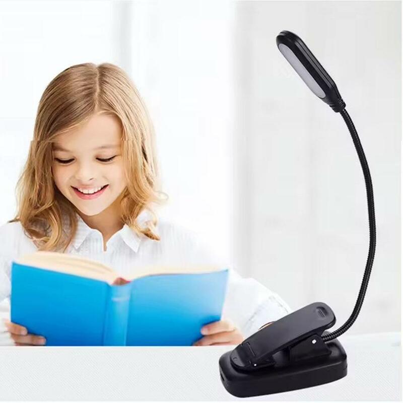 Светодиодная настольная лампа с защитой глаз, прикроватный светильник для обучения чтения, лампа для спальни, с Usb и зажимом, S6O5