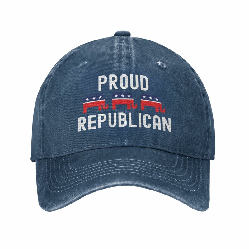 Proud Republican Hat Elephant Pro Trump 2024 Red Vote Hat Baseball Cap Washed Sun Trucker Hat Unisex