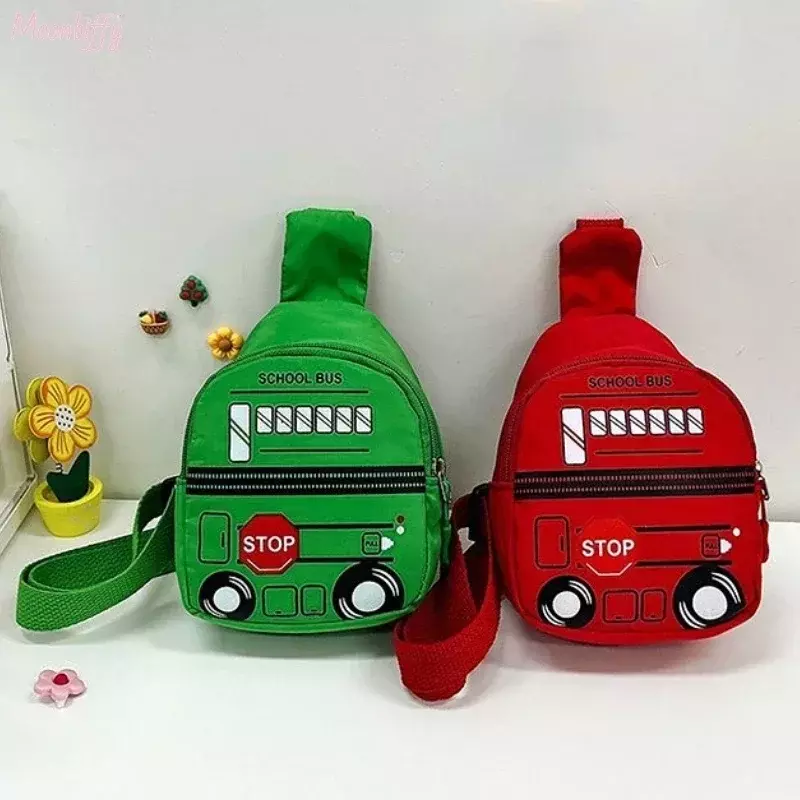 Cute Cartoon Car Chest Bag para crianças, Handsome Messenger Bags, Baby Go Out Backpack, Trendy Girls, Kids Waist Bag, Little Boy