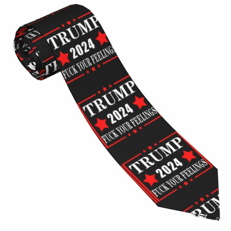 Corbatas ajustadas formales para hombres, corbata de boda clásica con bandera de Trump 2024, Caballero estrecho