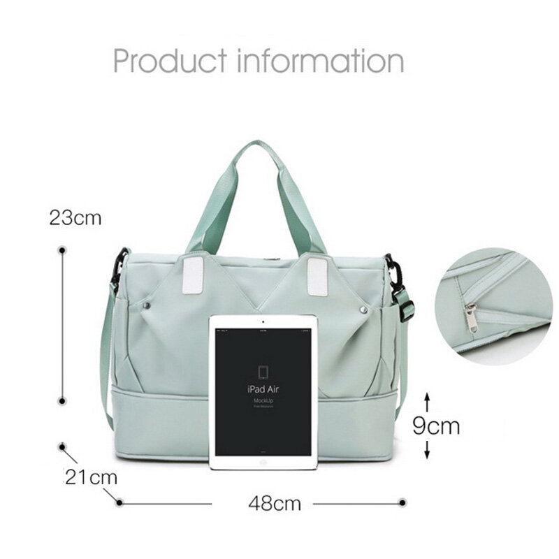 Fashion Fitness Travel Bag For Women 2022 Summer Oxford Waterproof Yoga Gym Sport Bags Large Capacity Wet Dry Separation Handbag