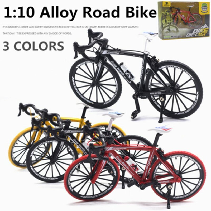 Modèle de vélo de route en métal moulé sous pression en alliage pour enfants, jouets de cyclisme, cadeaux pour enfants, véhicules jouets pour outils ménagers, 2024