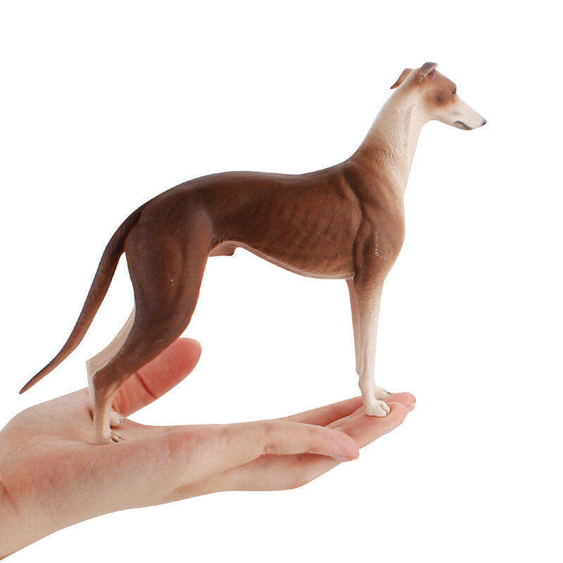 새로운 시뮬레이션 큰 크기 동물 모델 사냥개 애완 동물 강아지 입상 고체 플라스틱 소재 그레이하운드 액션 그림 어린이 장난감 선물