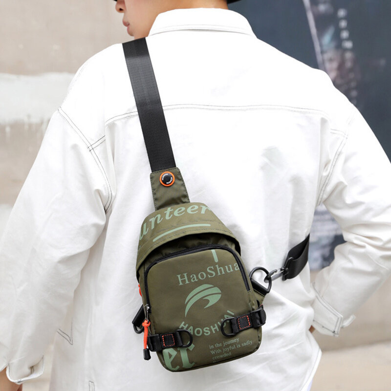 Men Nylon Sling Backpack Rucksack One Shoulder Cross Body Bags Military Male Fashion Knapsack Daypack Messenger Chest Pack Bag
