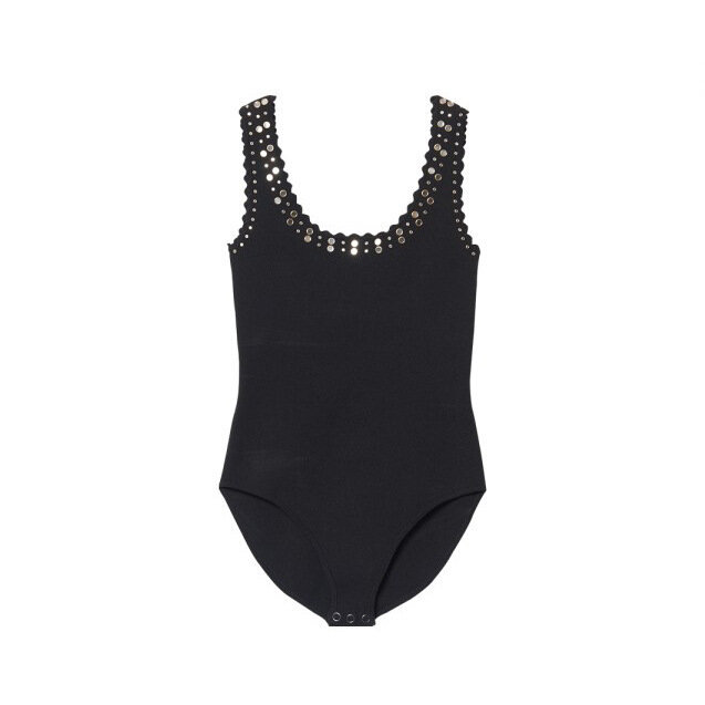Women's Bodysuit Rivet Decoration Solid Slim Casual 2024 Summer Ladies Square Collar Sleeveless Knitted Playsuits