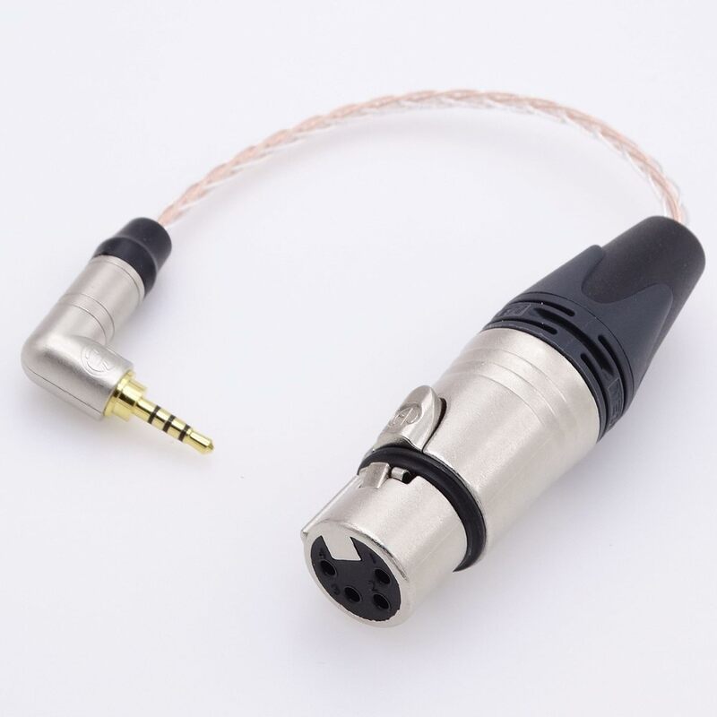 GAGACOCC 2.5MM do XLR Adapter kabel zbalansowany 10CM L kształt 2.5MM do 4 Pin XLR żeński zbalansowany kabel przejściówka Audio do słuchawek nausznych