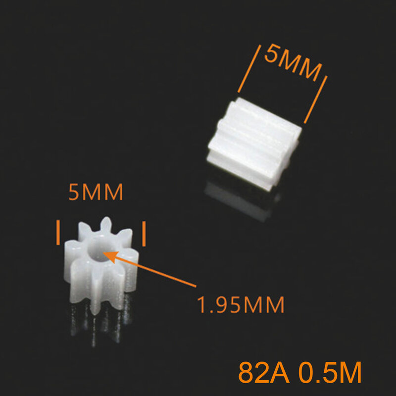 8 الأسنان 0.5 متر ترس ترس 82A لعبة حلزونية قطع غيار نموذج لتقوم بها بنفسك تروس بلاستيكية ثقب 2 مللي متر لملحقات اللعب