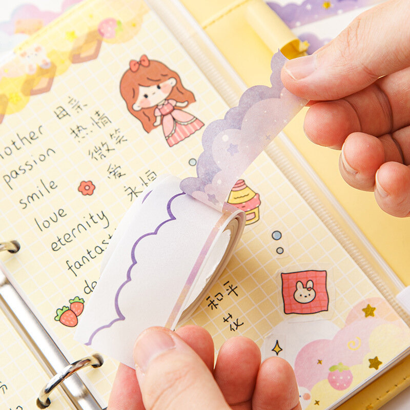 Ins Kawaii Clouds Washi Tapes DIY Scrapbooking diario planificador diario pegatinas cintas de enmascarar papelería coreana suministros de oficina