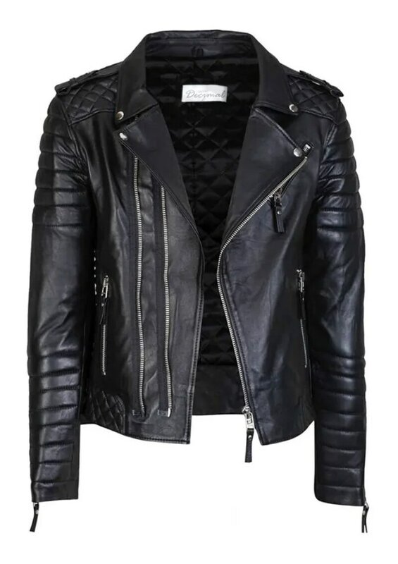 Men's Leather Leather Jacket Asymmetrical Fit New European and American Fashion Trend