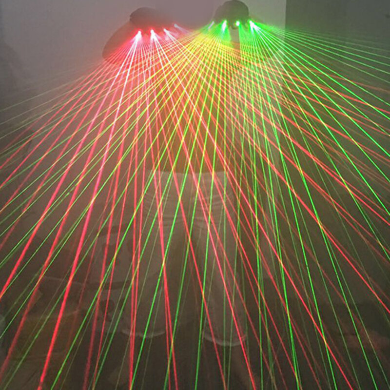 قفازات ليزر قابلة للشحن تعمل بالطاقة مصباح الليزر ضوء المرحلة الرقص المرحلة DJ عروض الحفلات LED قفازات مضيئة أخضر أحمر ليزر